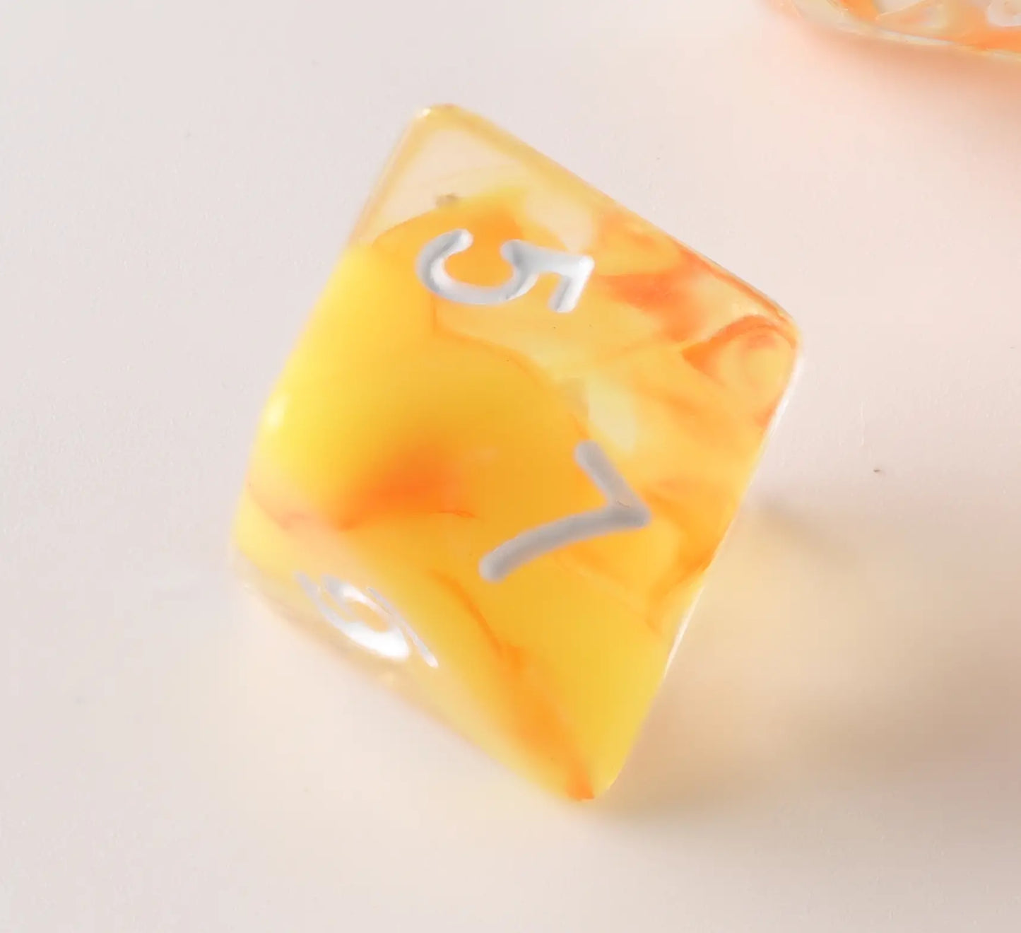 Crystal Clear Orange Ribbons Dungeons & Dragons Dice Set(DND Dice Set)