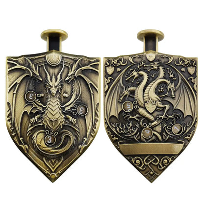 Arcane Shield Dice Spinner-7-in-1 Metal Dice for DnD – D4 D6 D8 D10 D12 D20 Tabletop RPG Dice Spinner