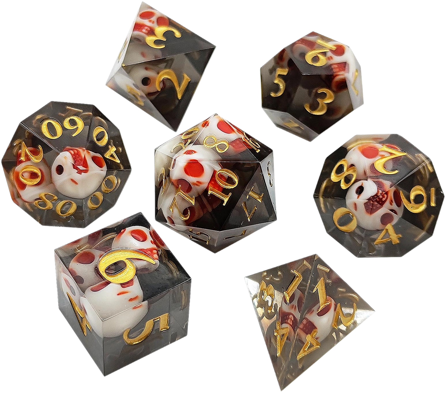 Skeletal Gaze Precision Sharp Edged Resin Dice Set