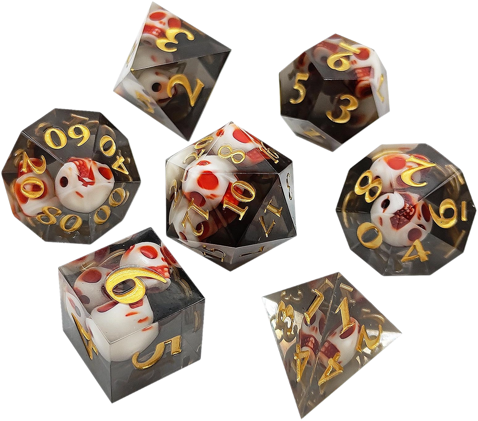 Skeletal Gaze Precision Sharp Edged Resin Dice Set