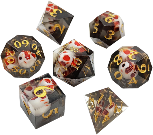 Skeletal Gaze Precision Sharp Edged Resin Dice Set