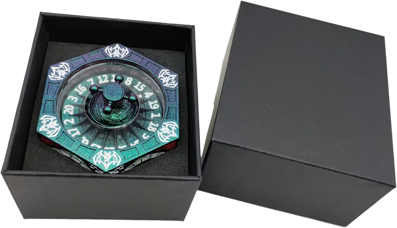 Chromatic Dragon's Fortune Dial - Multi-Function D&D Metal Dice with Rotating Dials & Number Wheel