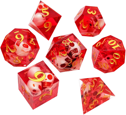 Crimson Phantom Sharp Edged Resin Dice Set