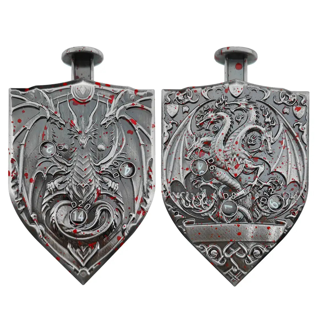 Arcane Shield Dice Spinner-7-in-1 Metal Dice for DnD – D4 D6 D8 D10 D12 D20 Tabletop RPG Dice Spinner