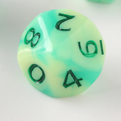 Luminescent Verdant Dungeons & Dragons Dice Set(DND Dice Set)