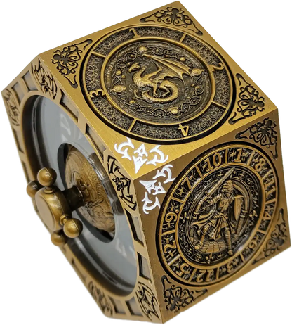 Chromatic Dragon's Fortune Dial - Multi-Function D&D Metal Dice with Rotating Dials & Number Wheel