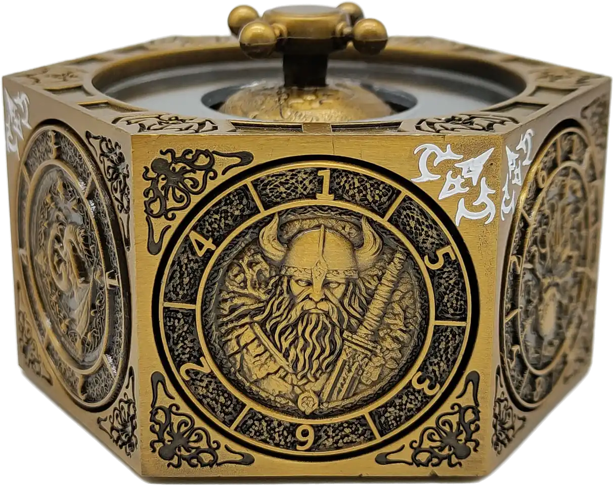 Chromatic Dragon's Fortune Dial - Multi-Function D&D Metal Dice with Rotating Dials & Number Wheel