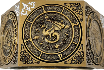 Chromatic Dragon's Fortune Dial - Multi-Function D&D Metal Dice with Rotating Dials & Number Wheel