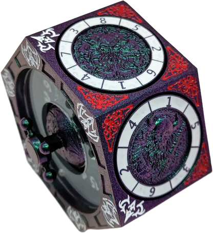 Chromatic Dragon's Fortune Dial - Multi-Function D&D Metal Dice with Rotating Dials & Number Wheel
