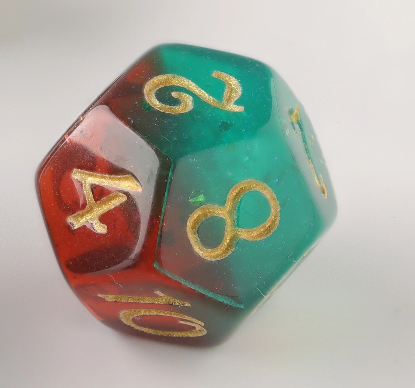 Verdant Crimson Elegance Dungeons & Dragons Dice Set(DND Dice Set)