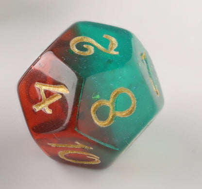 Verdant Crimson Elegance Dungeons & Dragons Dice Set(DND Dice Set)