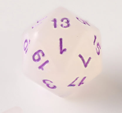 Semi-Transparent Eggshell Purple Letter Dungeons & Dragons Dice Set(DND Dice Set)