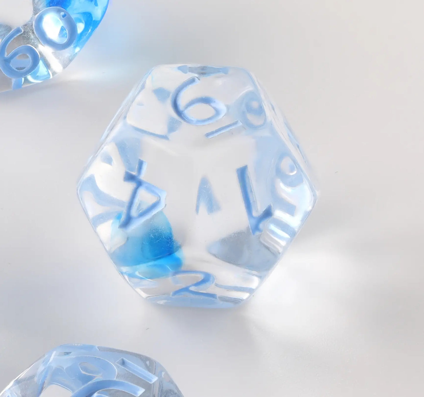 Light blue fully transparent Dungeons & Dragons Dice Set(DND Dice Set)