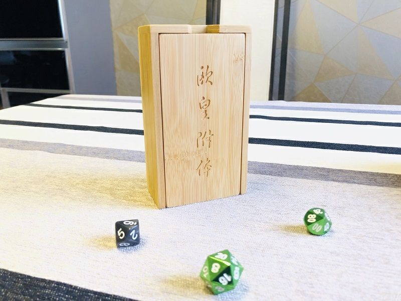 Bamboo Wood D&D Dice Tower with Customizable Text