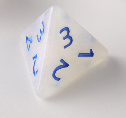 Semi-Transparent Eggshell with Blue Letter Dungeons & Dragons Dice Set(DND Dice Set)