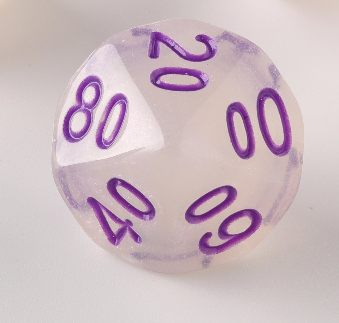 Semi-Transparent Eggshell Purple Letter Dungeons & Dragons Dice Set(DND Dice Set)