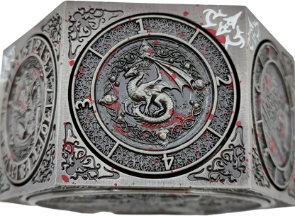Chromatic Dragon's Fortune Dial - Multi-Function D&D Metal Dice with Rotating Dials & Number Wheel