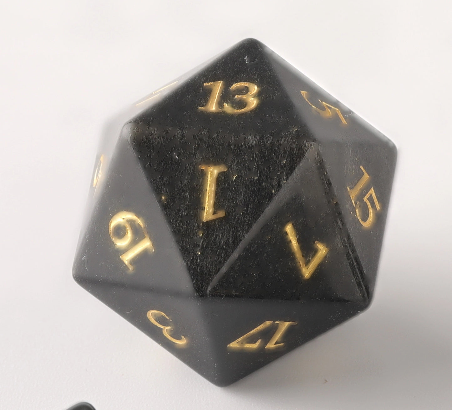 Shadow Draconic Abyssal Obsidian Stone Dungeons & Dragons Dice Set (DND Dice Set)