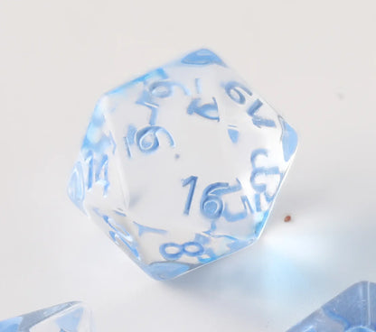 Light blue fully transparent Dungeons & Dragons Dice Set(DND Dice Set)