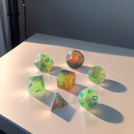 Sunset Jade Dungeons & Dragons Dice Set(DND Dice Set)