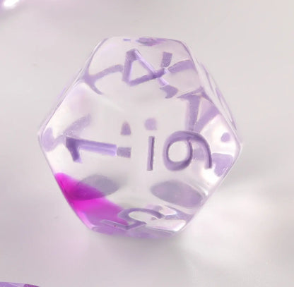 Crystal Clear Pink Dungeons & Dragons Dice Set(DND Dice Set)