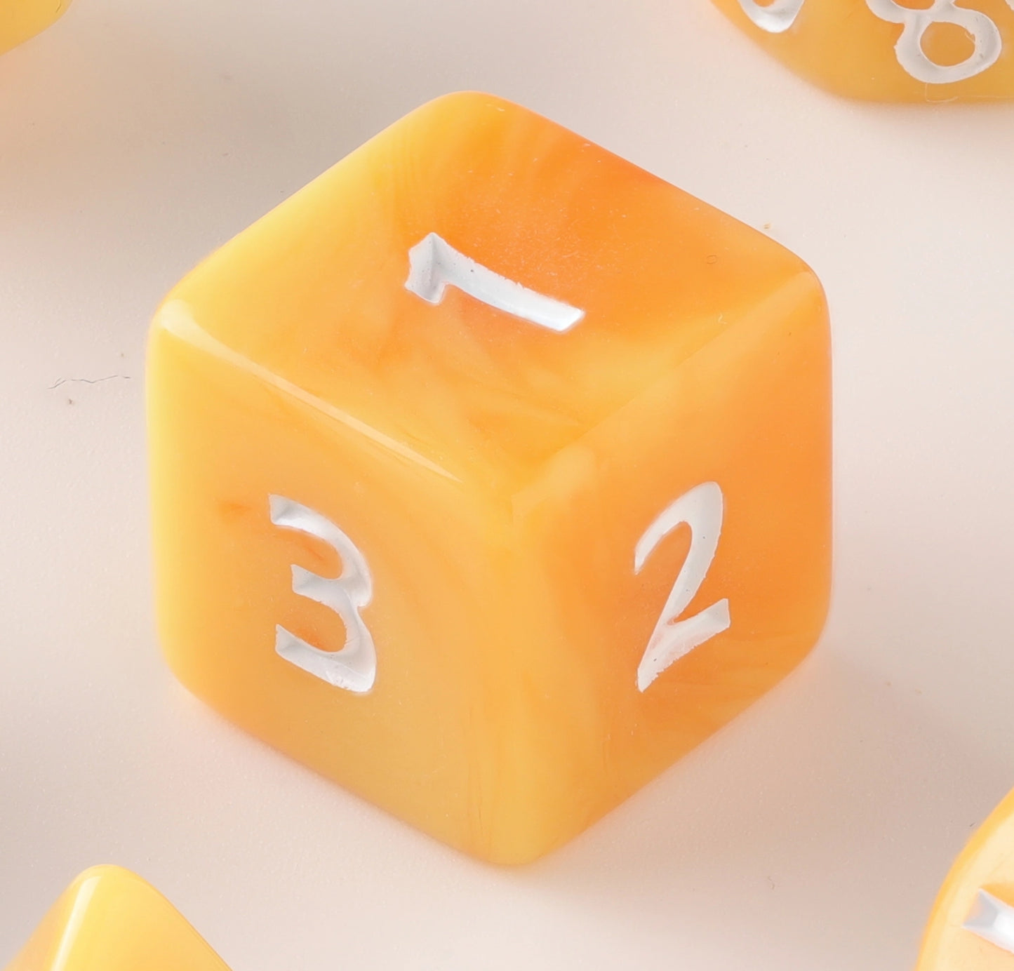 Premium Amber Glow Dungeons & Dragons Dice Set (Handcrafted Acrylic DND Dice Set)