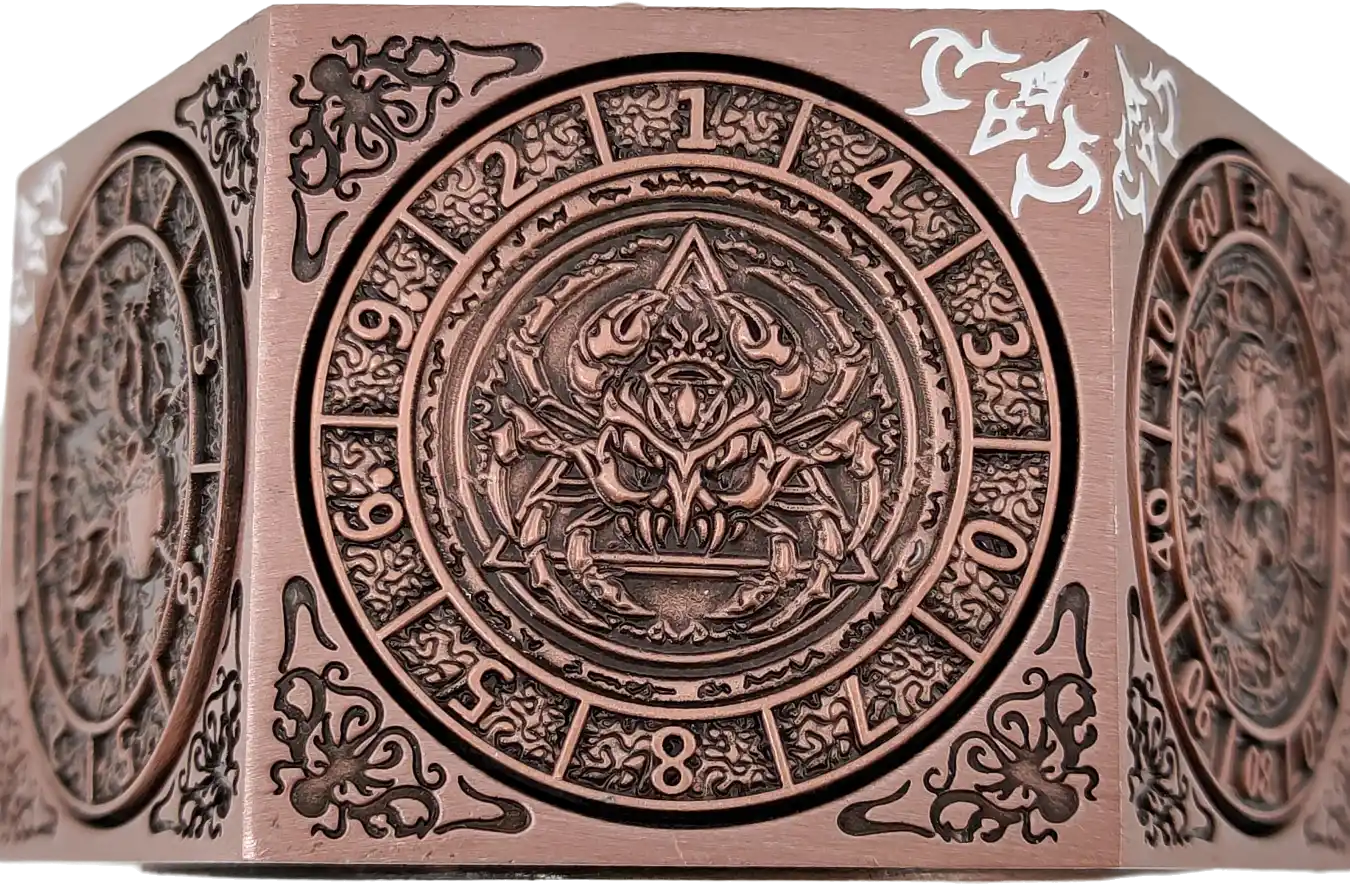 Chromatic Dragon's Fortune Dial - Multi-Function D&D Metal Dice with Rotating Dials & Number Wheel