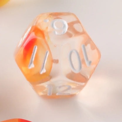 Crystal Clear Orange Ribbons Dungeons & Dragons Dice Set(DND Dice Set)