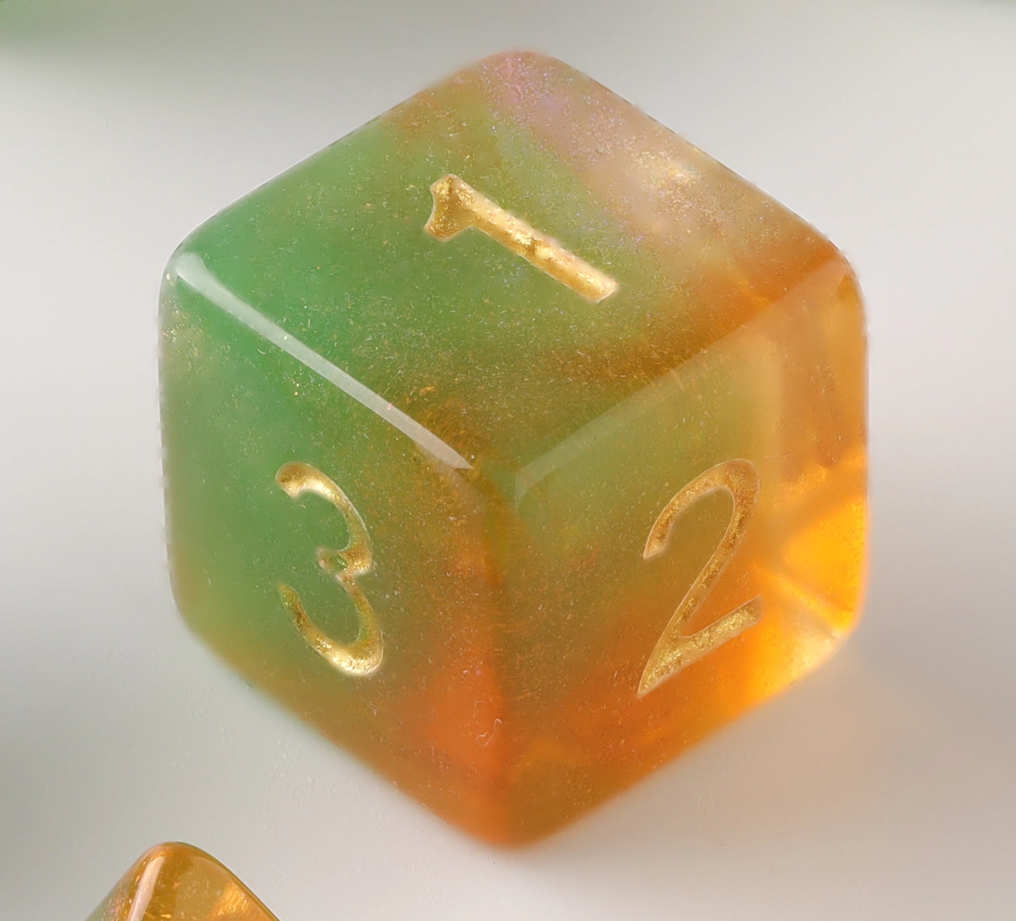 Premium Amber Emerald Essence Dungeons & Dragons Dice Set (Handcrafted Acrylic DND Dice Set)