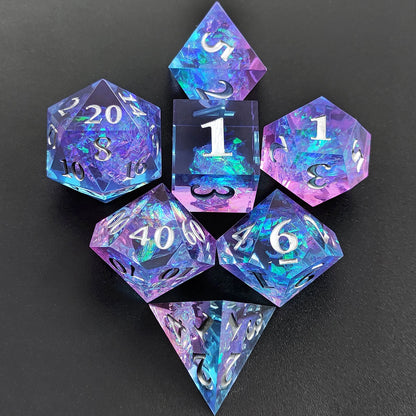 Cosmic Shimmer Sharp Edged Resin Dice Set - Blue Transparent