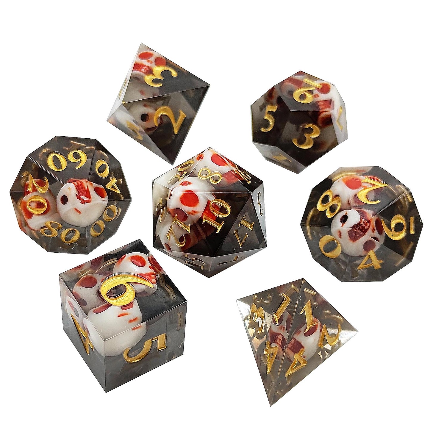 Skeletal Gaze Precision Sharp Edged Resin Dice Set