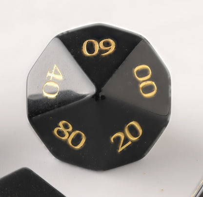 Shadow Draconic Abyssal Obsidian Stone Dungeons & Dragons Dice Set (DND Dice Set)