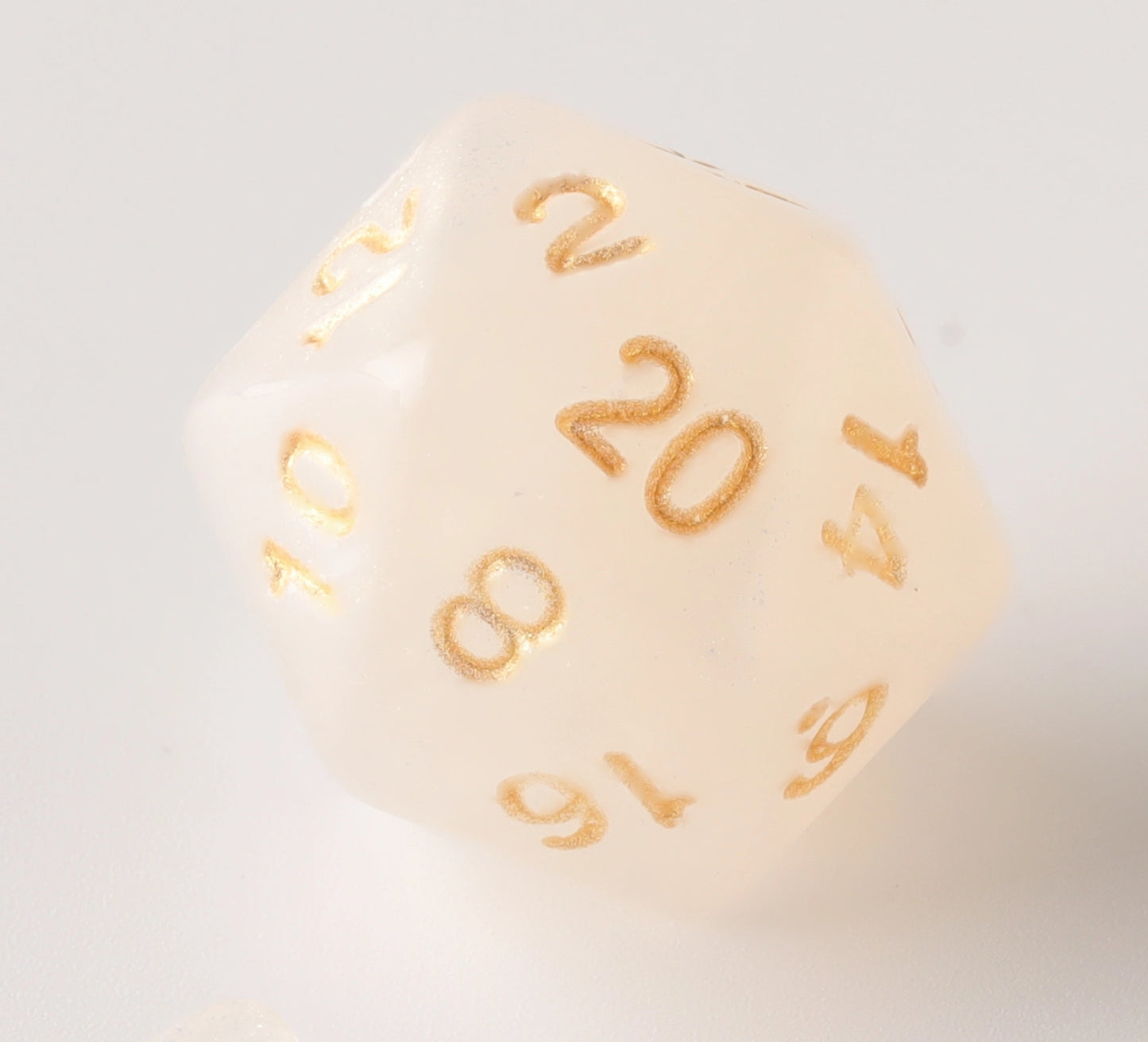 Semi-Transparent Eggshell with Gold Yellow Letter Dungeons & Dragons Dice Set(DND Dice Set)