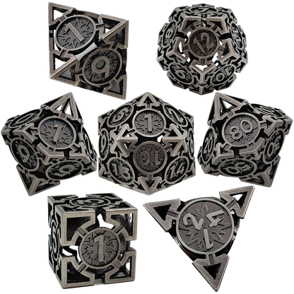 Shadowforge Dragonsteel Arrow Hollow Metal DND Dice Set - Black