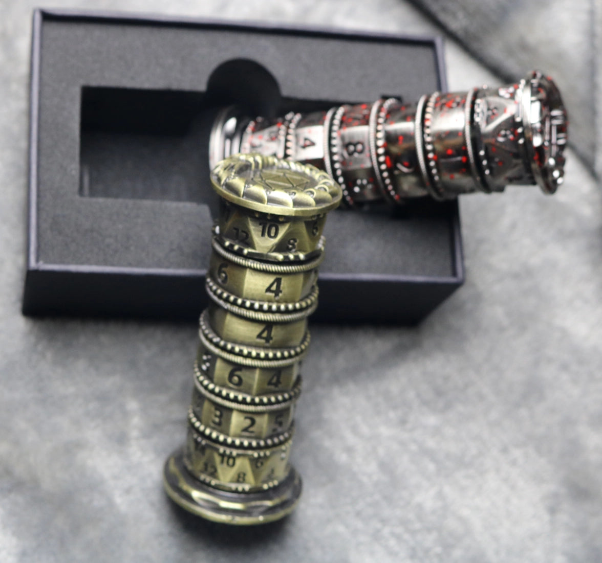 Jingubang Dice Rune Tower DnD Dice Set Da Vinci Lock D&D Metal Dice 6 ...