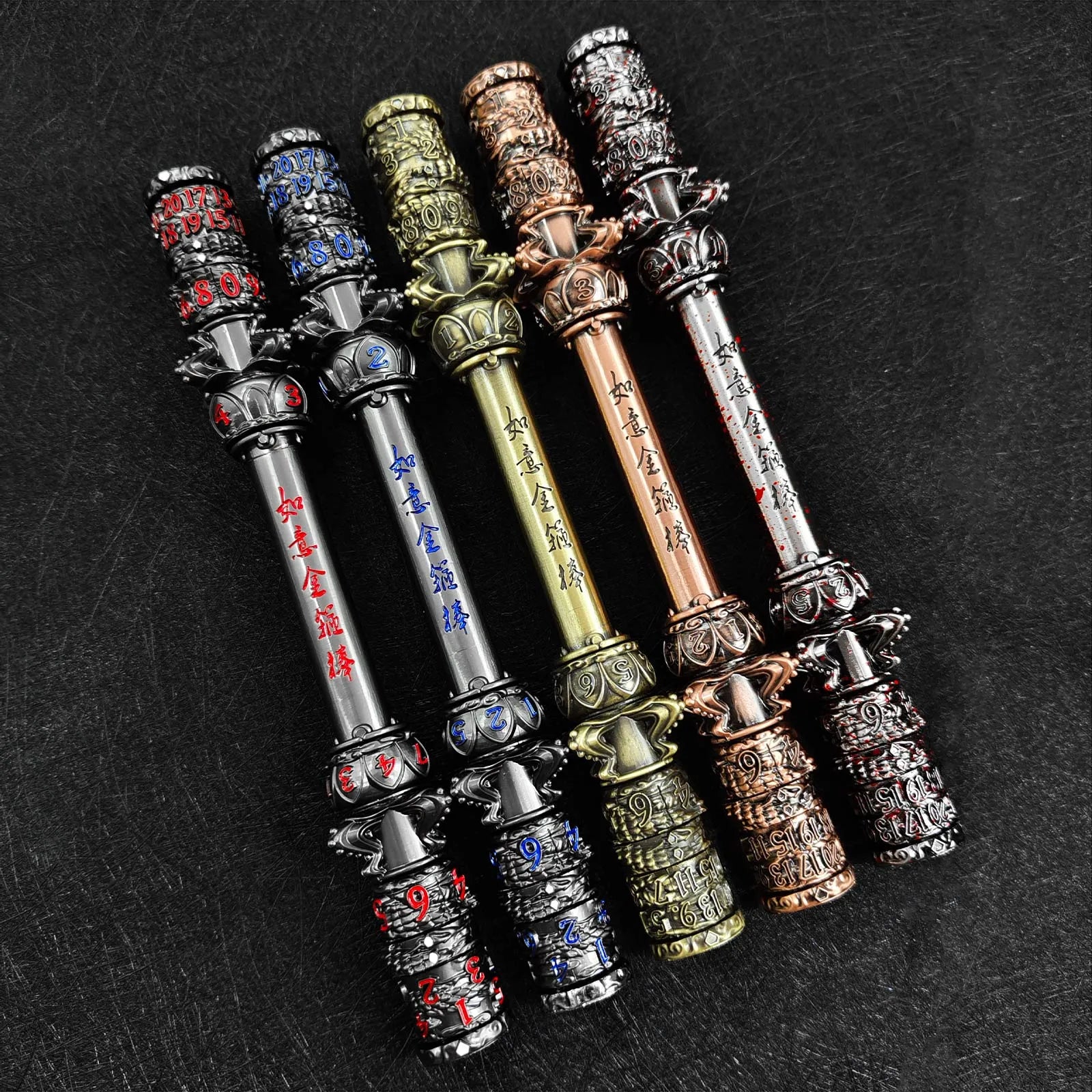 Ruyi Rod of Seven Fates DnD Dice of the Monkey King 7-in-1 Metal Spinner Dice - Unique Dice