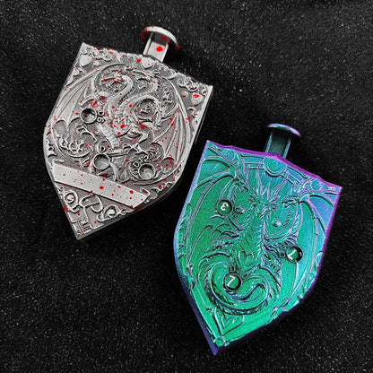 Arcane Shield Dice Spinner-7-in-1 Metal Dice for DnD – D4 D6 D8 D10 D12 D20 Tabletop RPG Dice Spinner