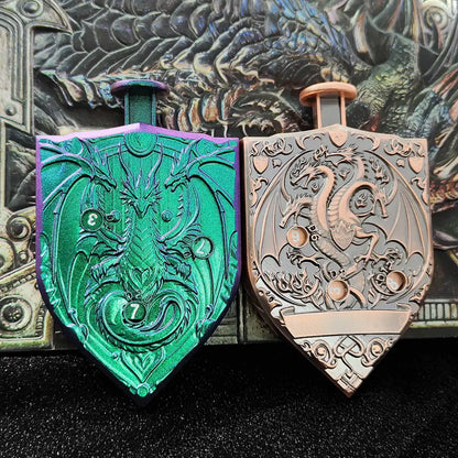 Arcane Shield Dice Spinner-7-in-1 Metal Dice for DnD – D4 D6 D8 D10 D12 D20 Tabletop RPG Dice Spinner