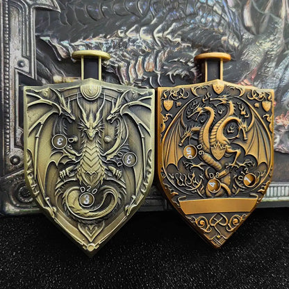 Arcane Shield Dice Spinner-7-in-1 Metal Dice for DnD – D4 D6 D8 D10 D12 D20 Tabletop RPG Dice Spinner