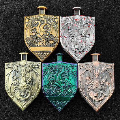 Arcane Shield Dice Spinner-7-in-1 Metal Dice for DnD – D4 D6 D8 D10 D12 D20 Tabletop RPG Dice Spinner