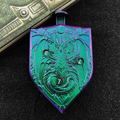 Arcane Shield Dice Spinner-7-in-1 Metal Dice for DnD – D4 D6 D8 D10 D12 D20 Tabletop RPG Dice Spinner