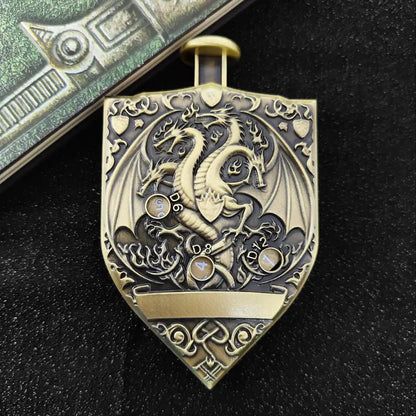 Arcane Shield Dice Spinner-7-in-1 Metal Dice for DnD – D4 D6 D8 D10 D12 D20 Tabletop RPG Dice Spinner