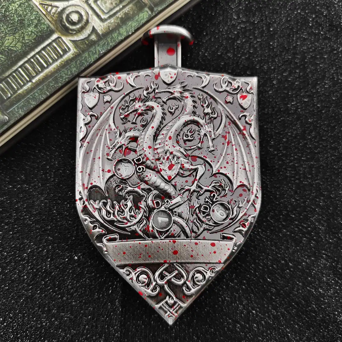 Arcane Shield Dice Spinner-7-in-1 Metal Dice for DnD – D4 D6 D8 D10 D12 D20 Tabletop RPG Dice Spinner