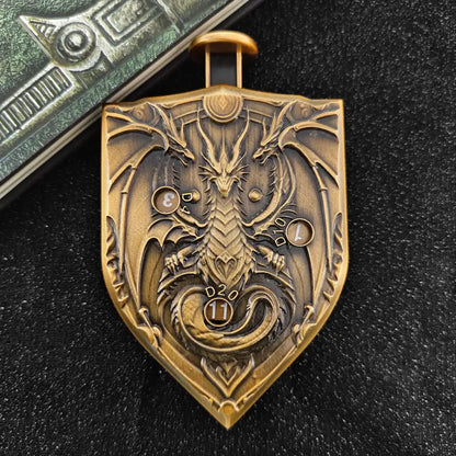 Arcane Shield Dice Spinner-7-in-1 Metal Dice for DnD – D4 D6 D8 D10 D12 D20 Tabletop RPG Dice Spinner