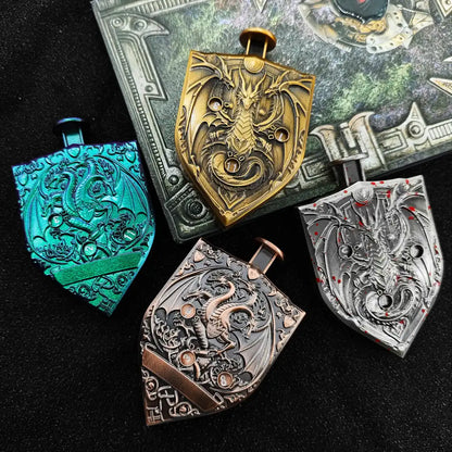 Arcane Shield Dice Spinner-7-in-1 Metal Dice for DnD – D4 D6 D8 D10 D12 D20 Tabletop RPG Dice Spinner