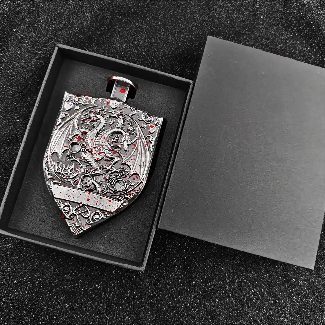 Arcane Shield Dice Spinner-7-in-1 Metal Dice for DnD – D4 D6 D8 D10 D12 D20 Tabletop RPG Dice Spinner