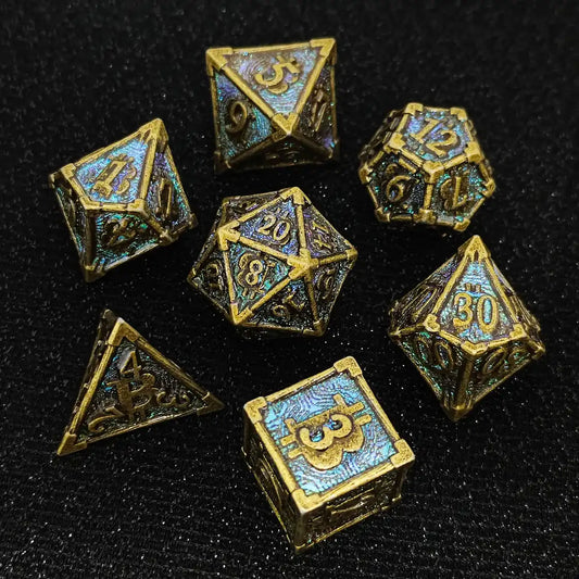 Bitcoin Metal Dice Set – Premium DnD Polyhedral Dice (D4 D6 D8 D10 D12 D20) | Blockchain Crypto RPG Dice