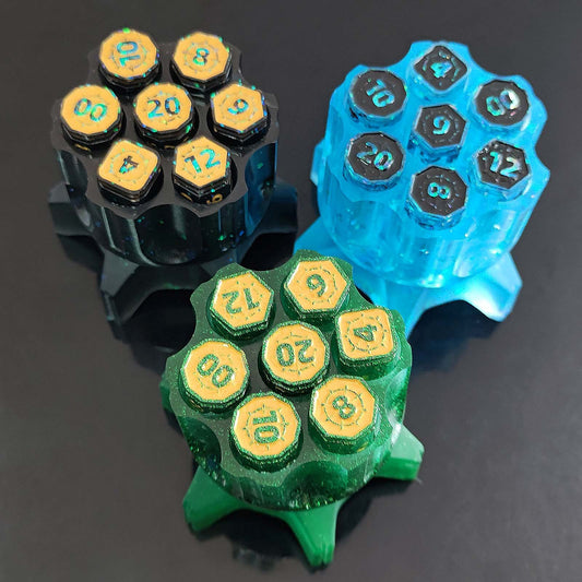 Arcane Revolver Resin Dice Set - Unique Dice