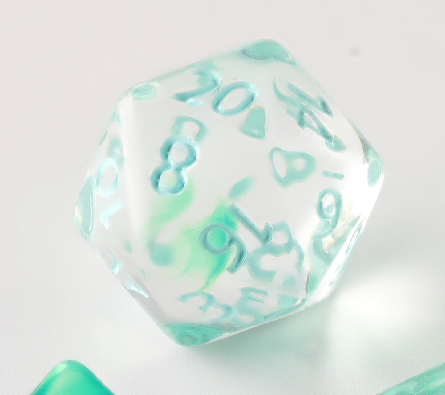 Crystal Clear Green Glow Dungeons & Dragons Dice Set(DND Dice Set)