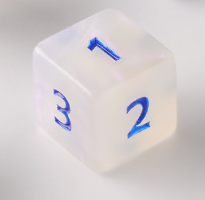 Semi-Transparent Eggshell with Blue Letter Dungeons & Dragons Dice Set(DND Dice Set)